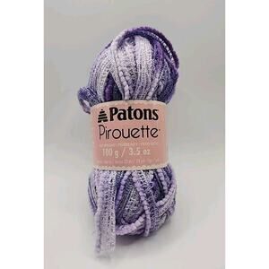 Patons Pirouette Yarn Lavender Medium 4 PLY Approx 24 yds Nearly Full Skein